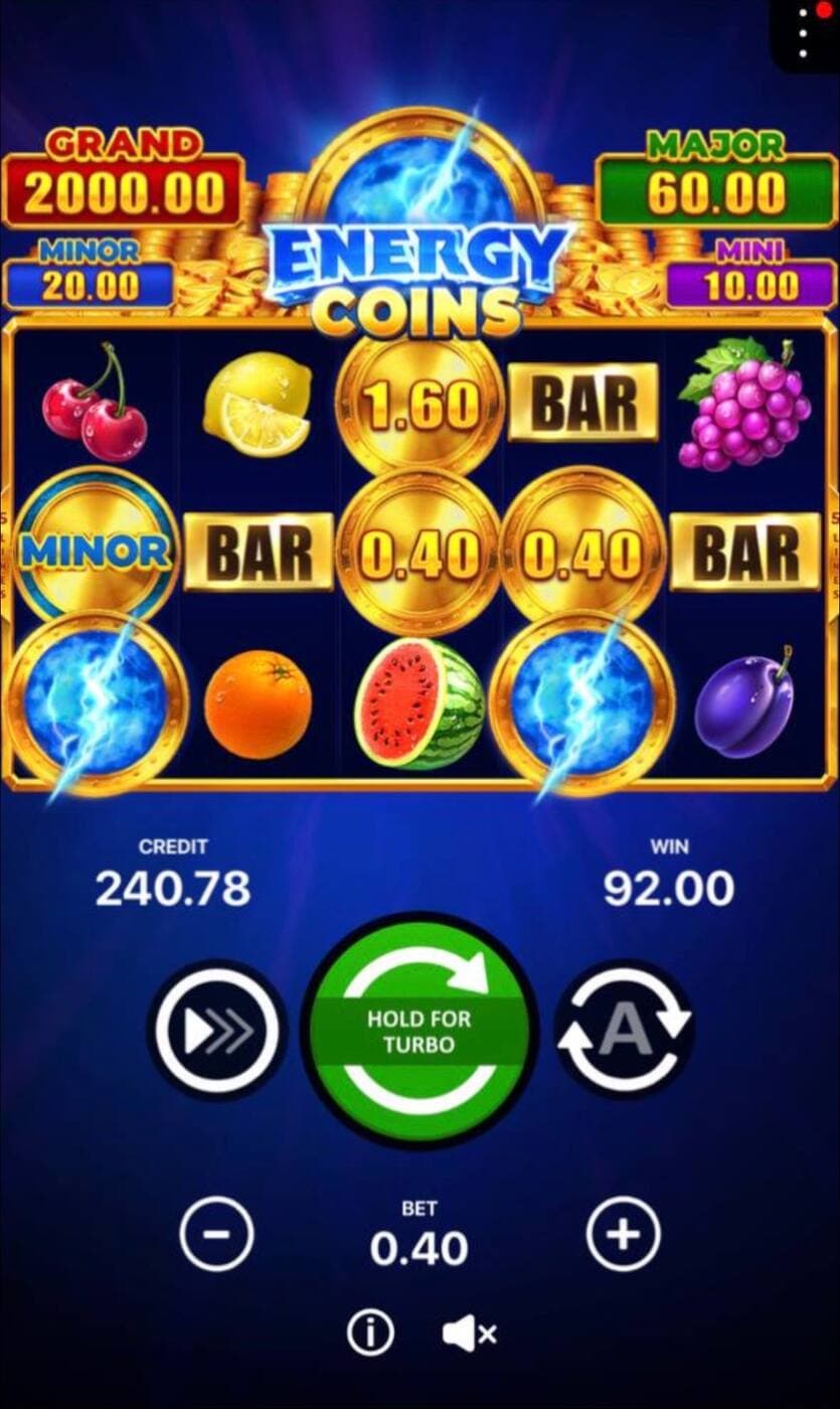 Vincita 92€ Energy Coins